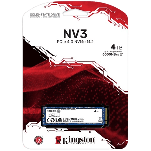 4TB Kingston NV3 M.2 2280 PCI Express 4.0 x4 NVMe Solid State Drive